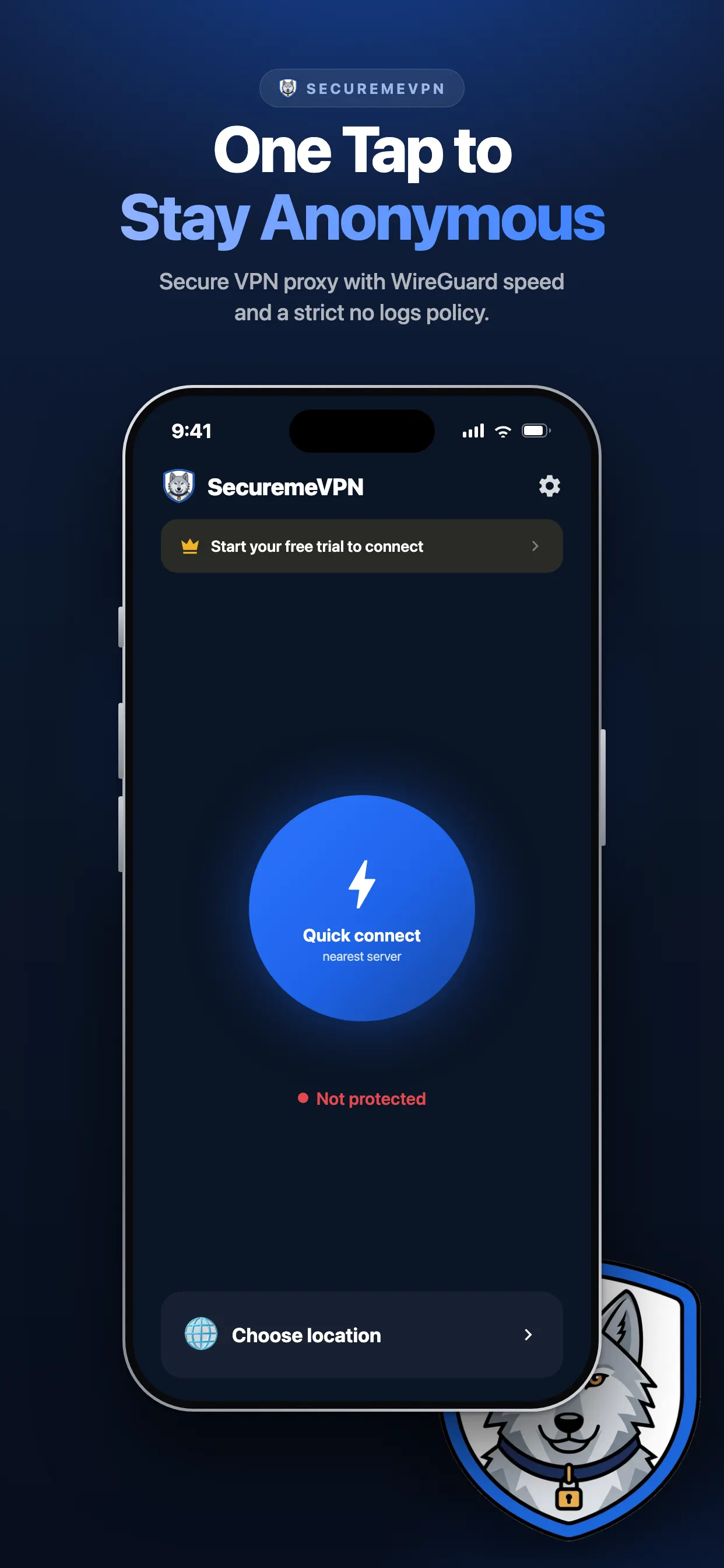 SecuremeVPN App Store screenshot 1